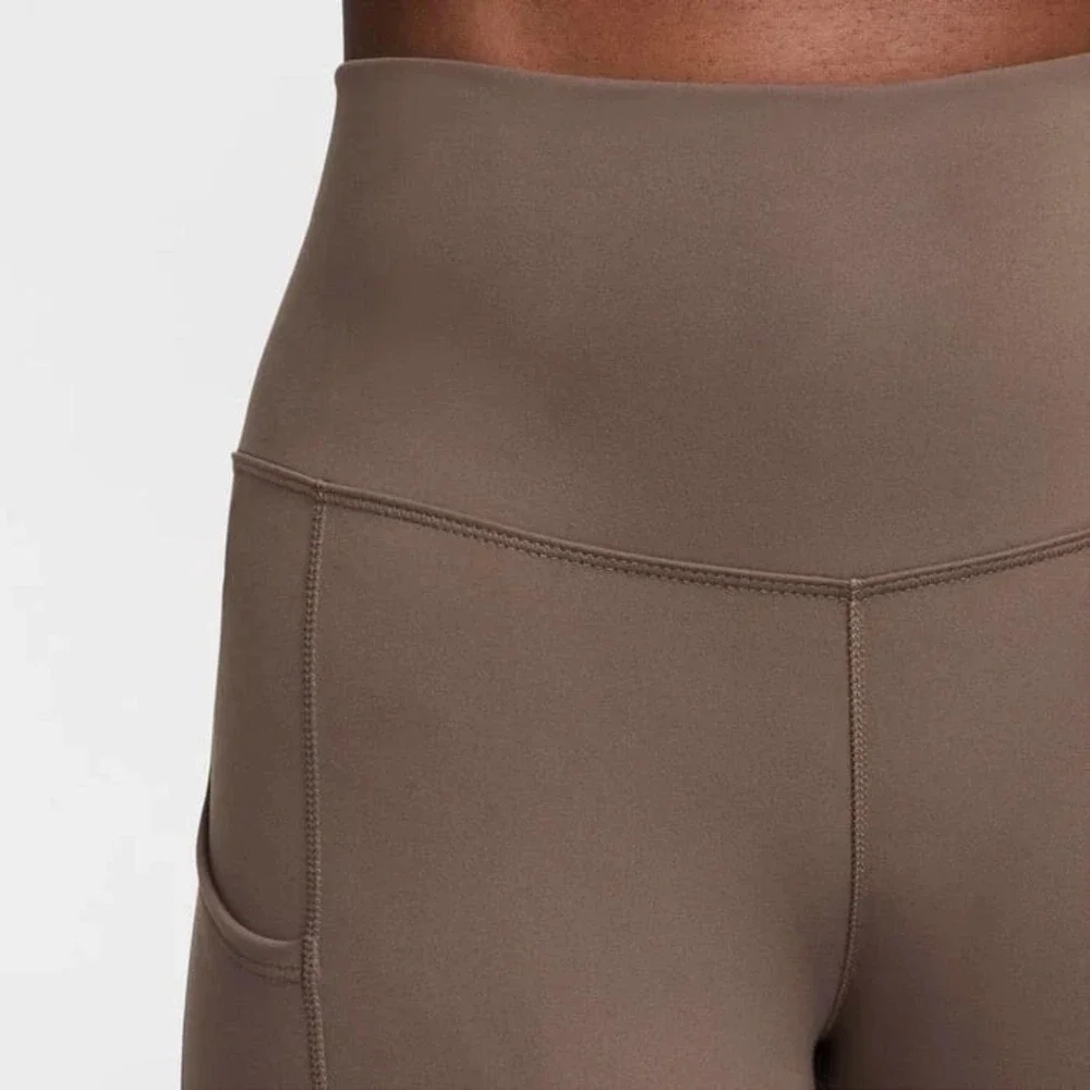 Nike One‎ High Waisted 7/8 Pockets Leggings Womens XS Brown FN3241 004